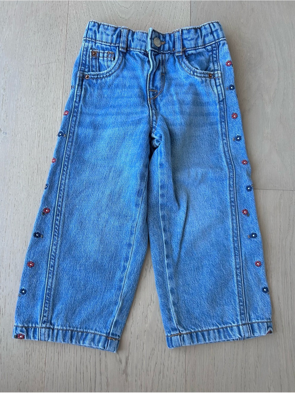 Zara 3T embellished wide leg jeans